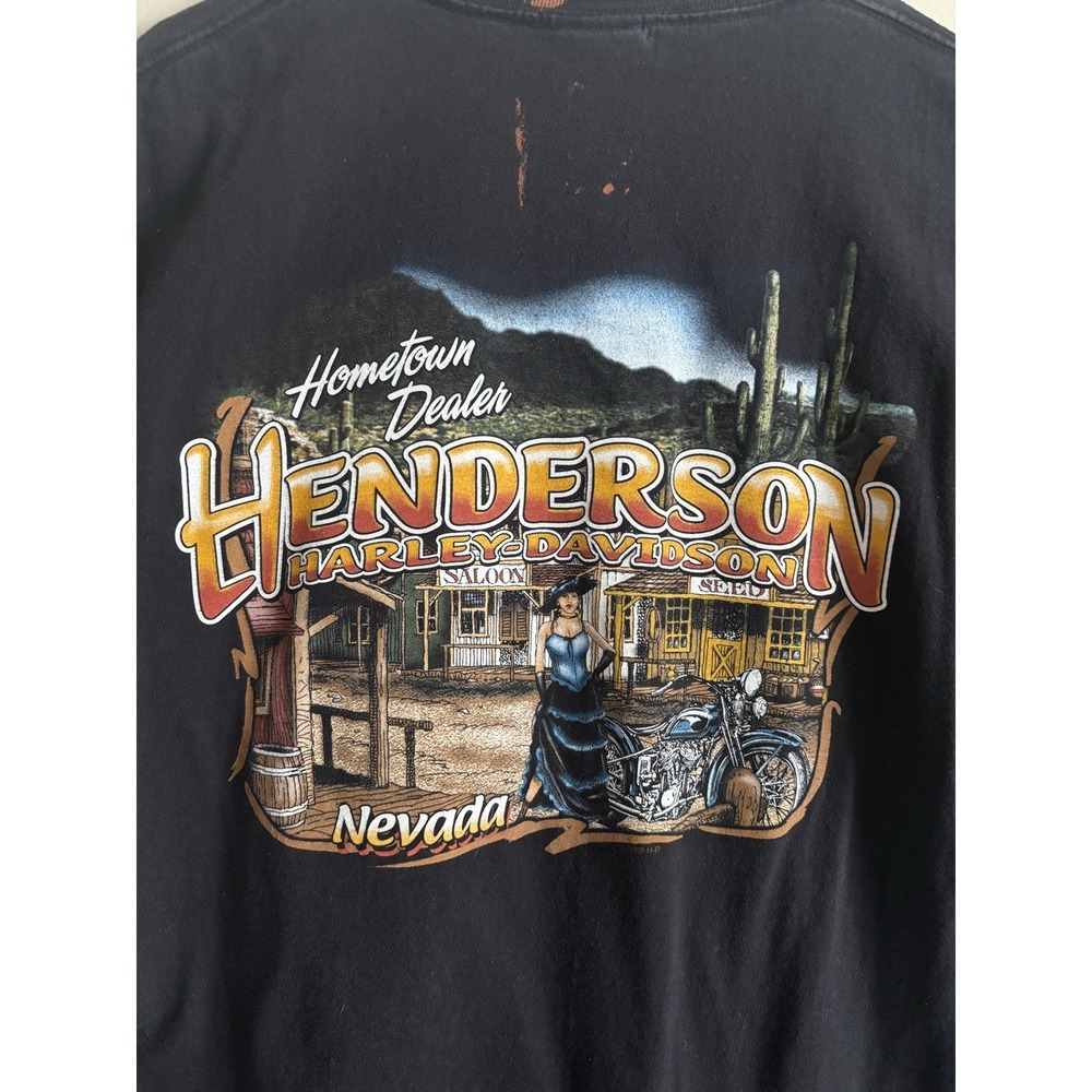 Harley Davidson Hanes Beefy T Shirt Vintage 2009 Neva… - Gem